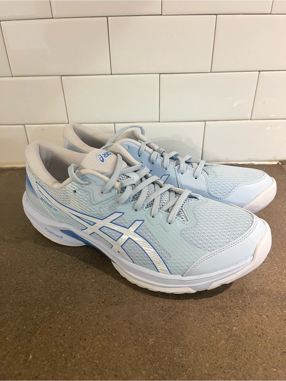 ASICS Beyond FF Women’s Size 12 Light Blue White Tennis Court Shoesi